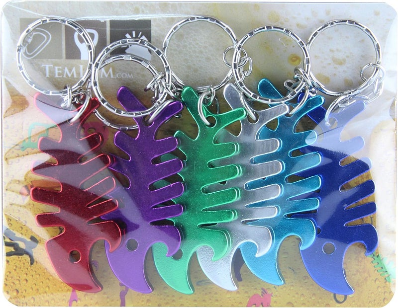 SWATOM Fish Bone 6PCS Bottle Opener Keychain Beer Openers Tool Key Chain Ring Accessories - Image 2